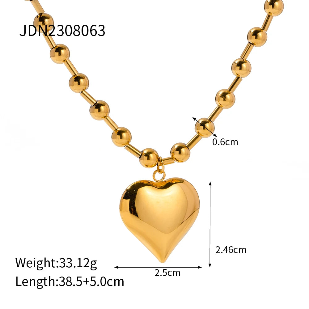 Gold Plated Heart Pendant Necklaces