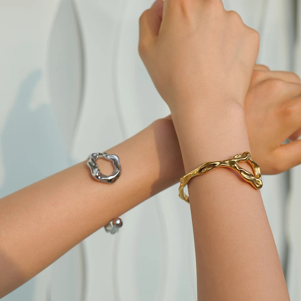 Gold Plated Organic Bracelet Bangle