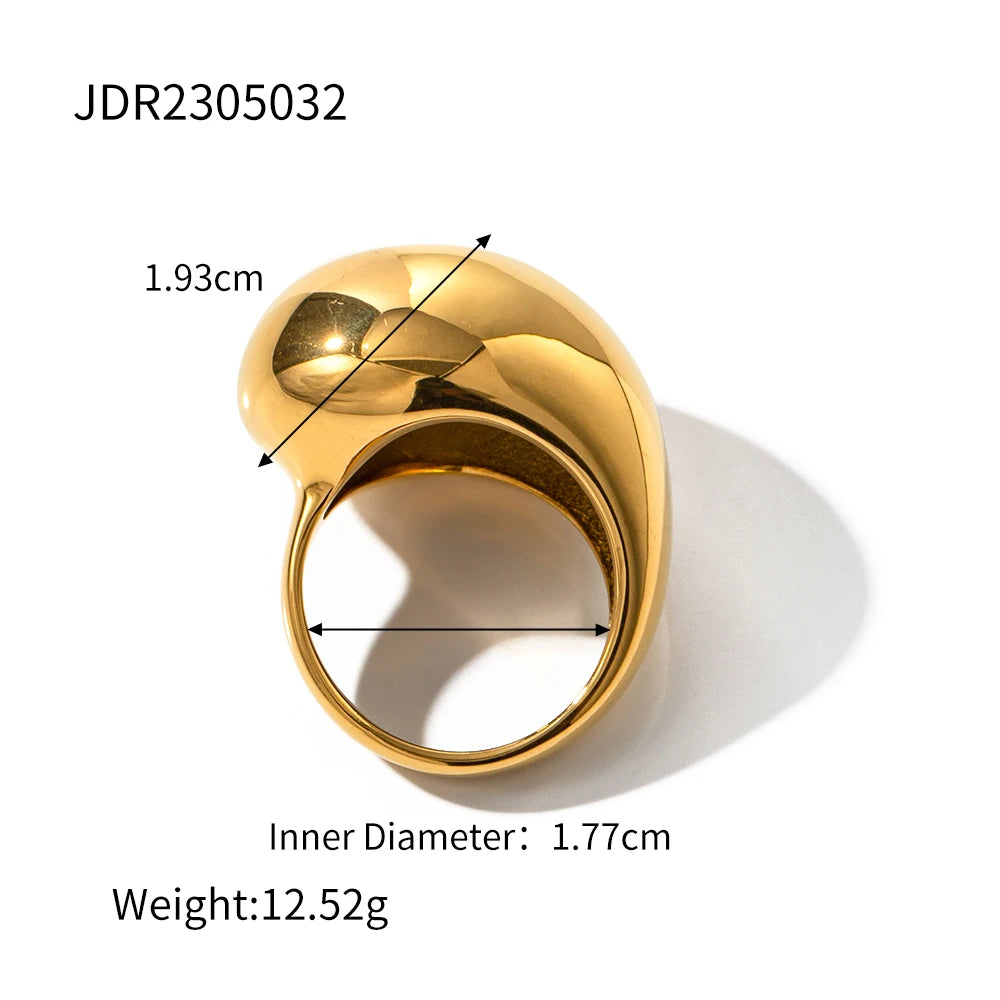 Chunky Unique 18K Gold Plated Rings