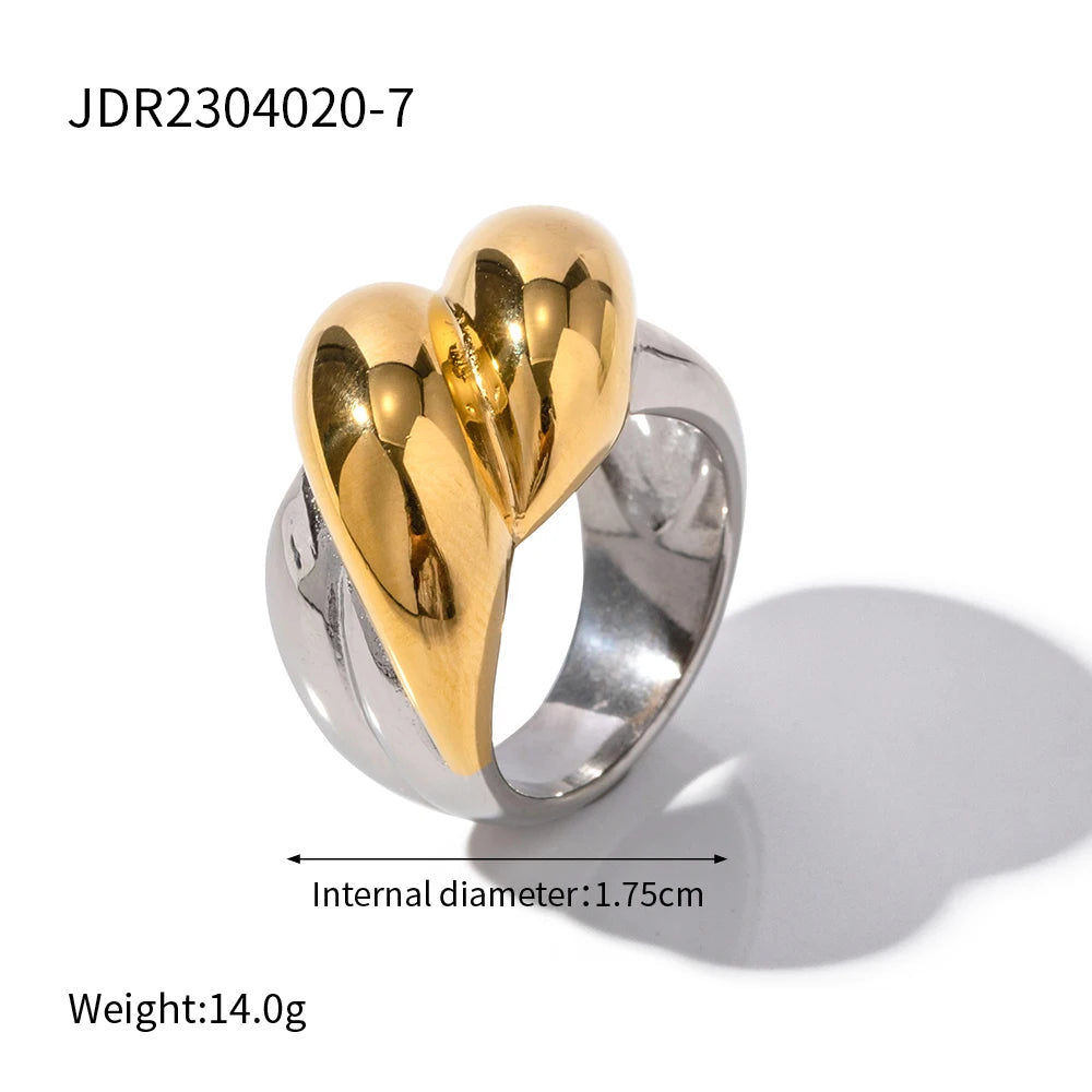 Chunky Unique 18K Gold Plated Rings