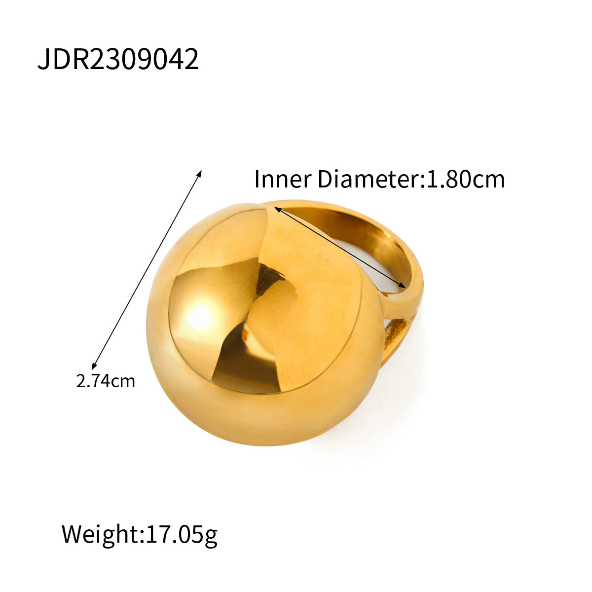 Chunky Unique 18K Gold Plated Rings