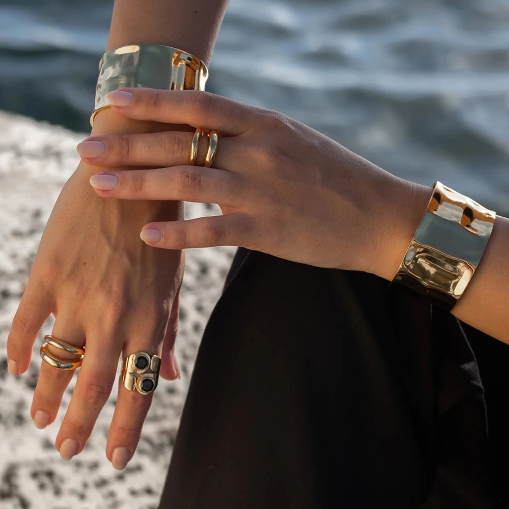 Gold Plated Cuff Bangle Bracelets
