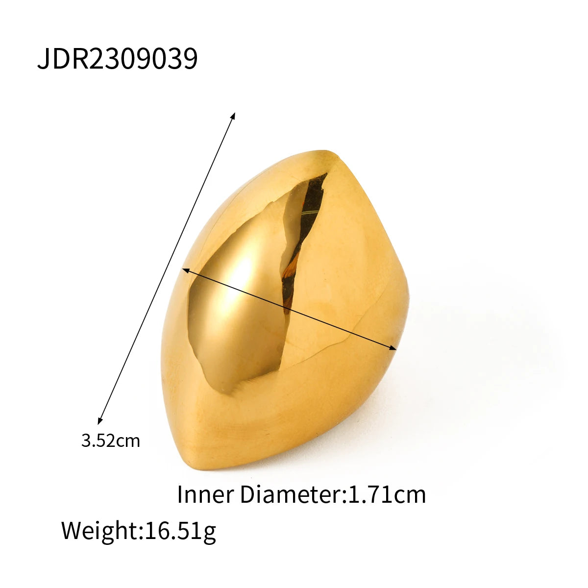 Chunky Unique 18K Gold Plated Rings