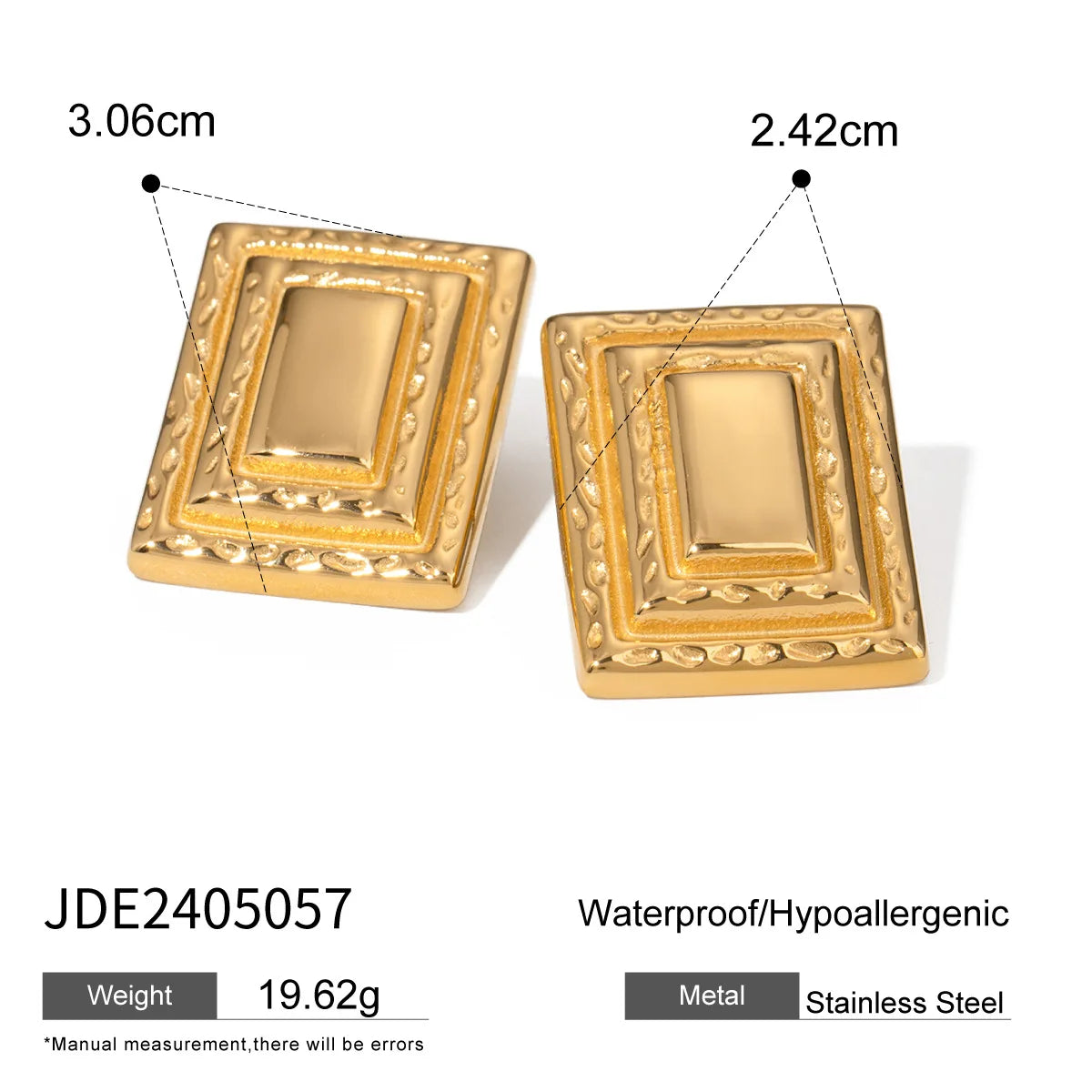 Rectangular Three Layer Earrings