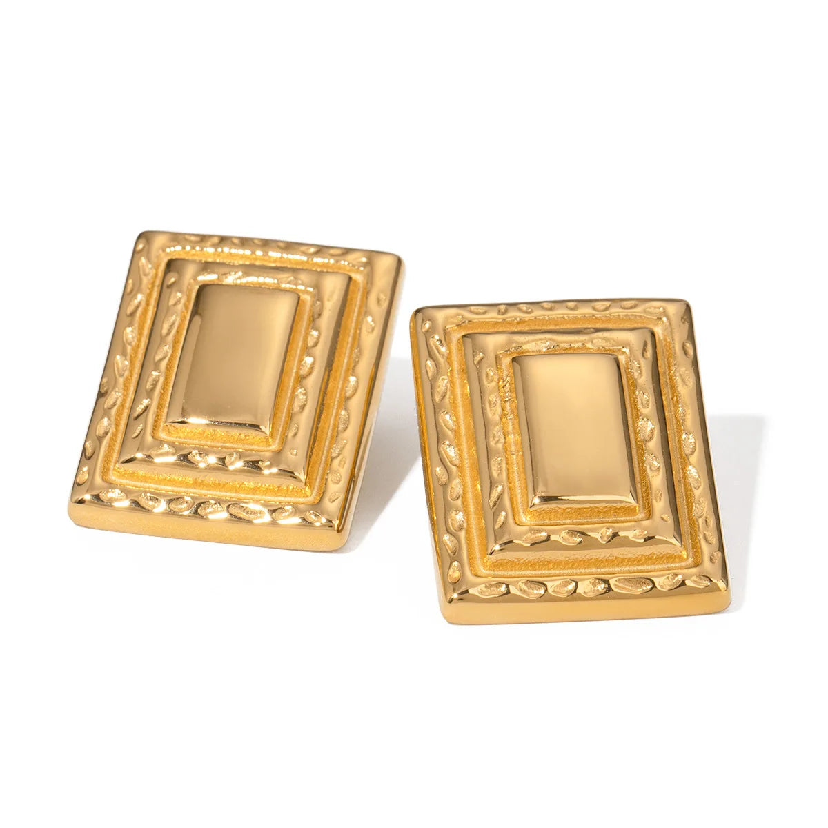 Rectangular Three Layer Earrings