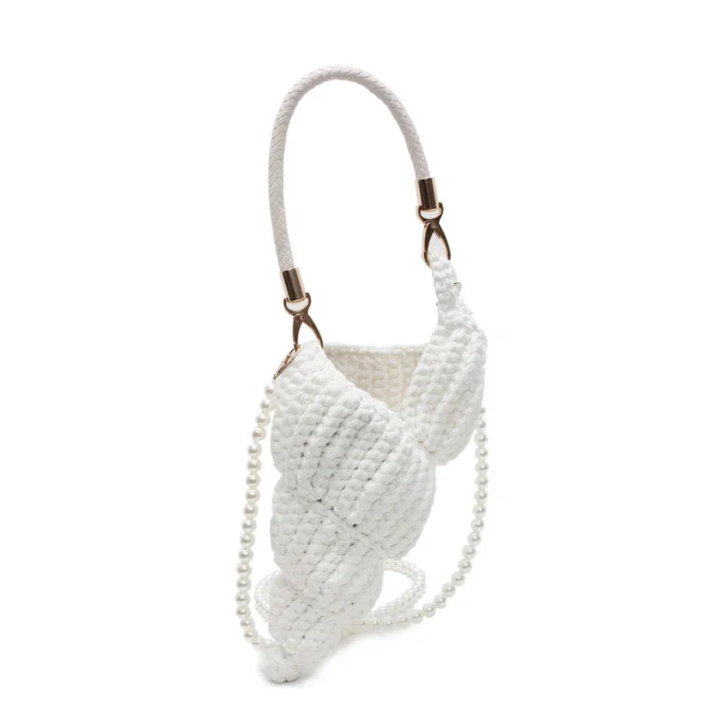 Conch Shell Knit Crochet Crossbody Shoulder Bag