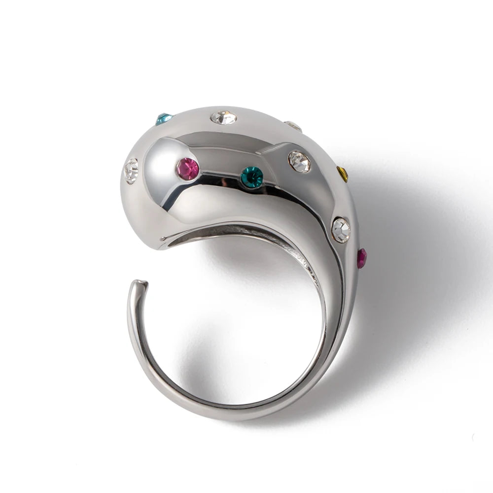 18K Gold Plated Chunky Studded Ring