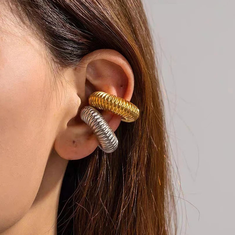 18K Gold Plated Chunky Ear Cuffs