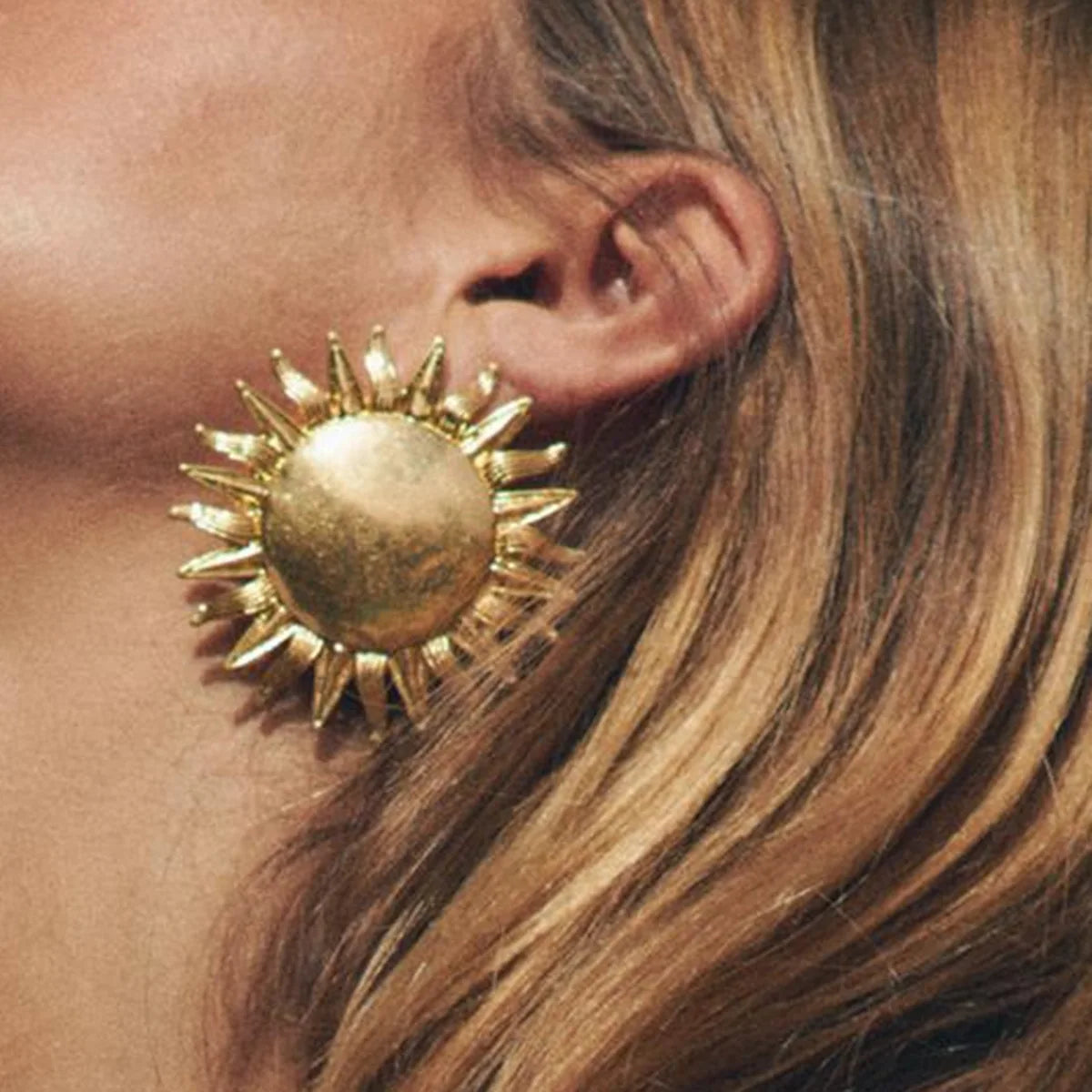 Sunflower Surrealist Stud Earrings