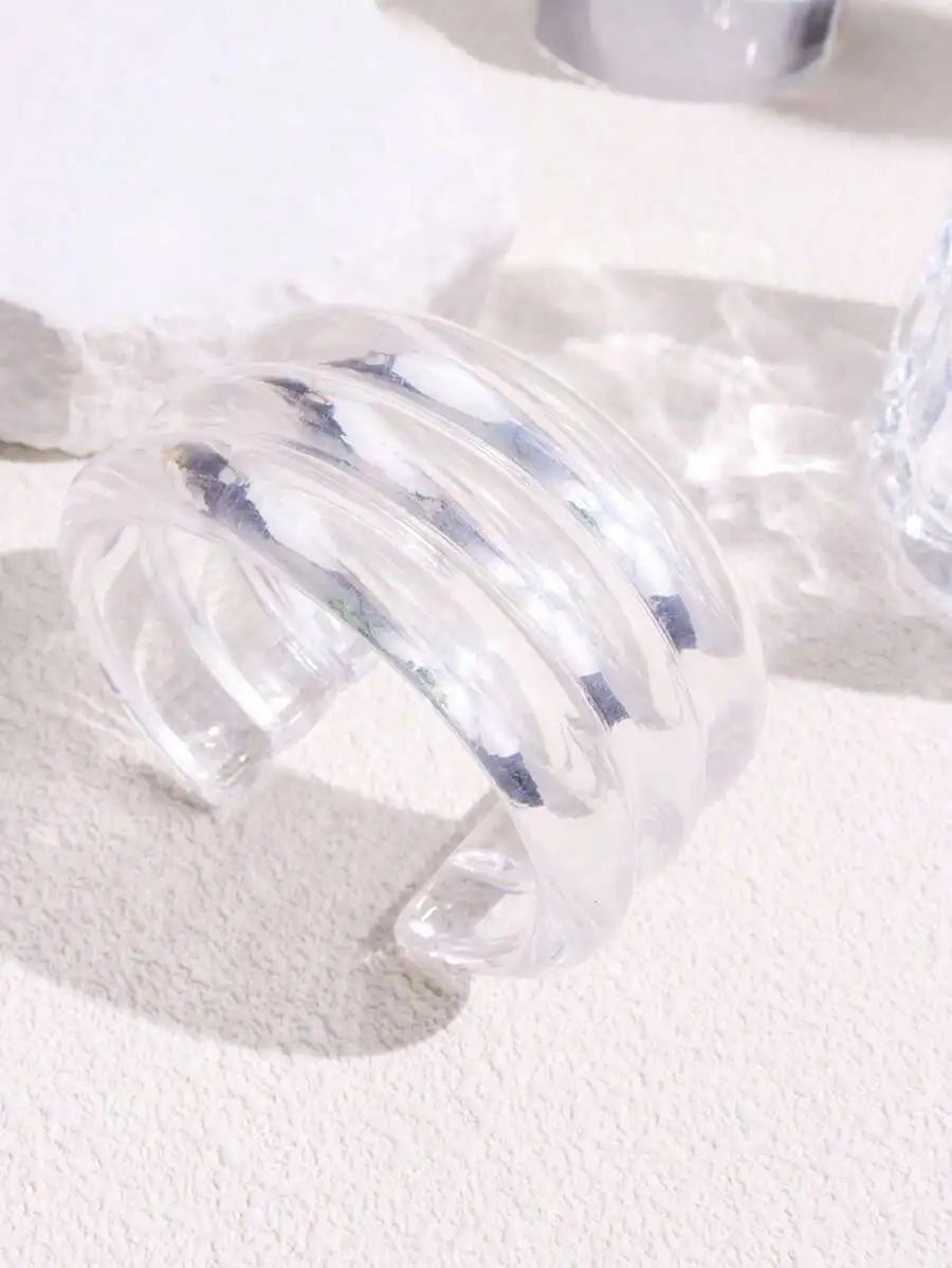 Resin Asymmetrical Wide Bracelets Bangles