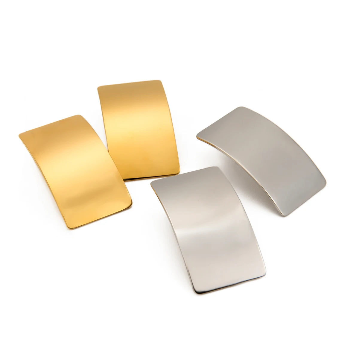 18K Gold Plated Rectangular Stud Earrings