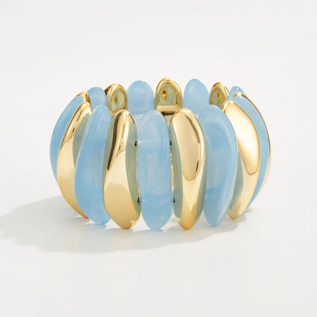 Geometric Wide Chunky Resin Elastic Bangle Bracelets