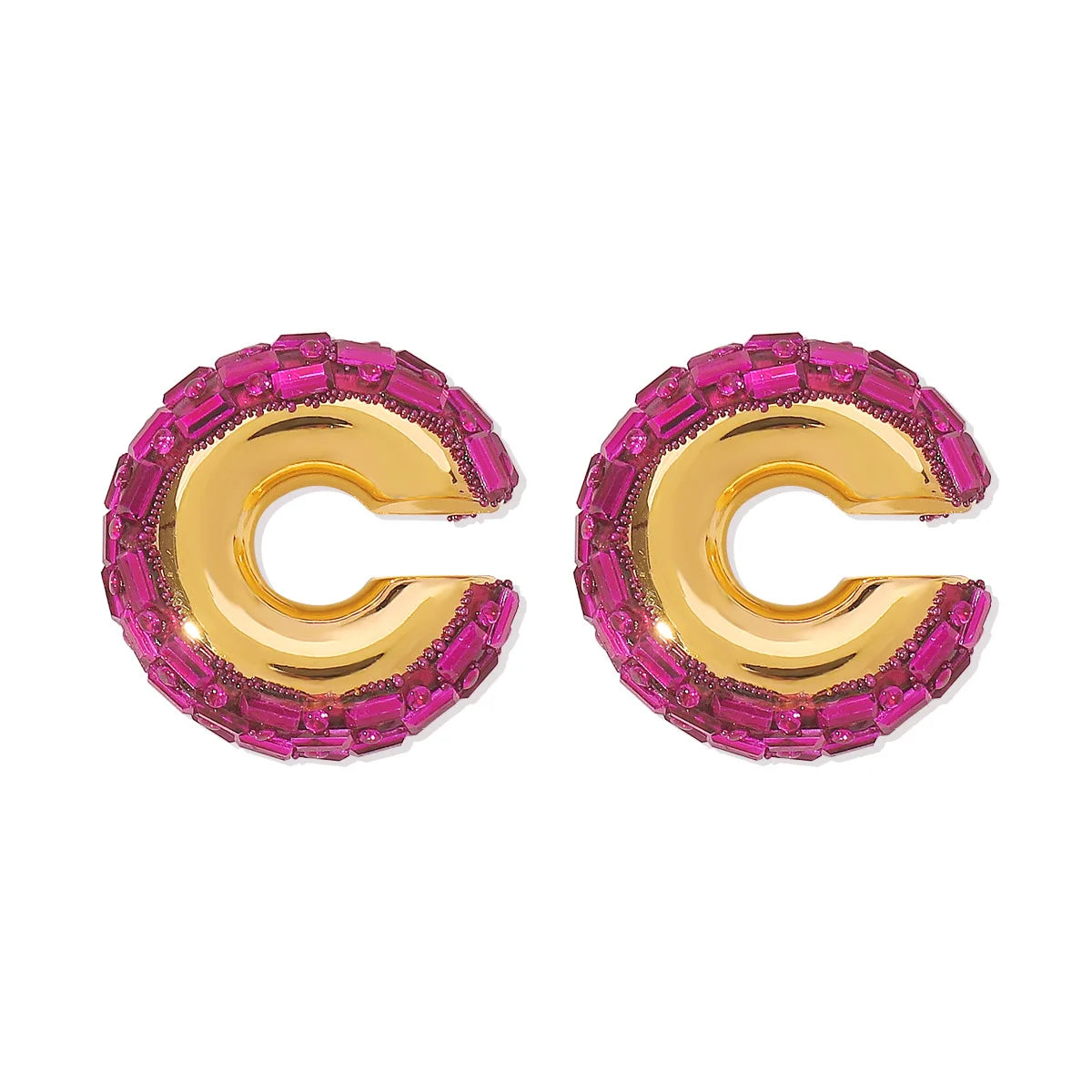 Colorful Zircon Crystal Rhinestone Ear Cuff Clips Earrings