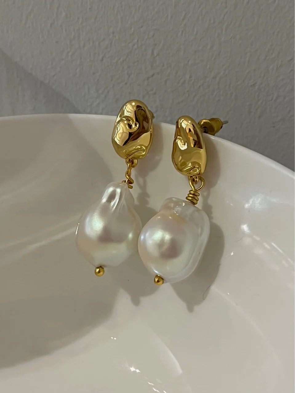 Baroque Pearl Pendant Earrings