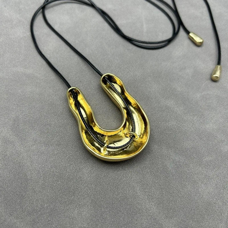 Organic Shape Statement Pendant Necklace