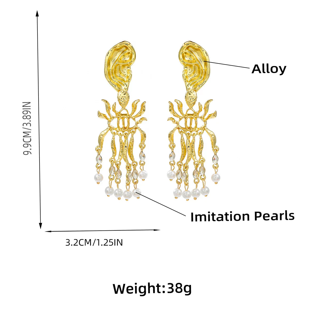 Statement Surrealist Chunky Earrings Baroque Style