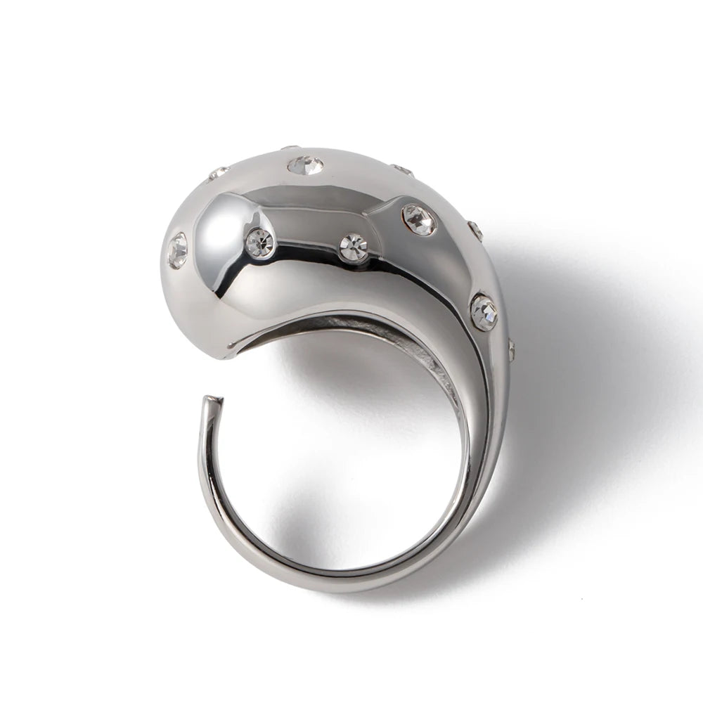 18K Gold Plated Chunky Studded Ring