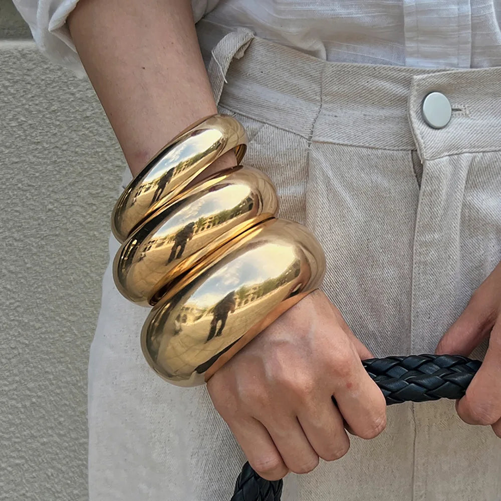 Statement Metal Wide Bangle. Bracelets