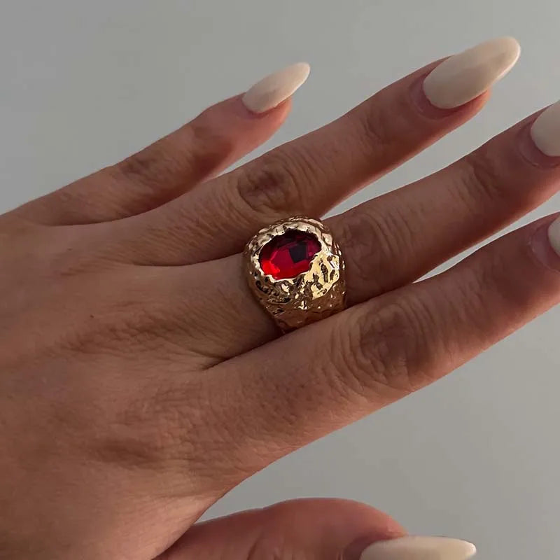 Gold Plated Colorful Zircon Open Rings