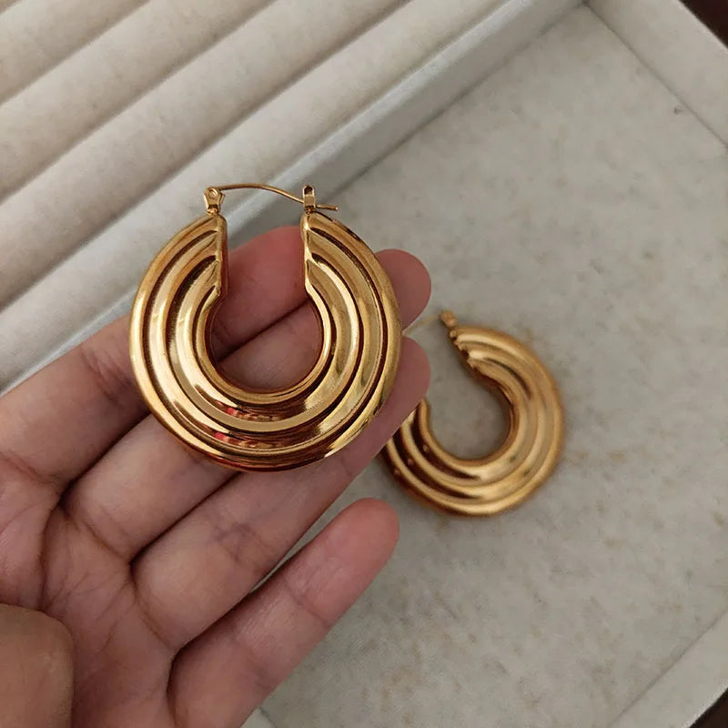 Statement Hoop Earrings stainless steel earrings