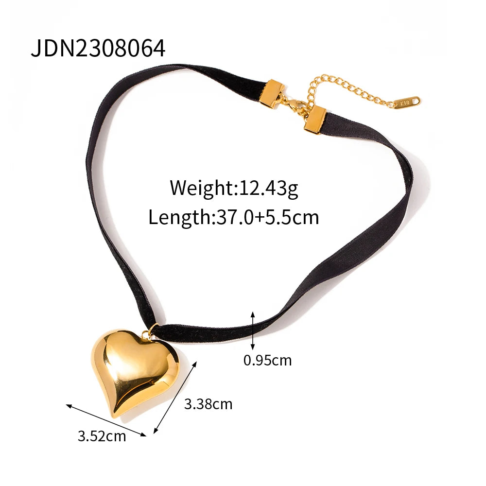 Gold Plated Heart Pendant Necklaces