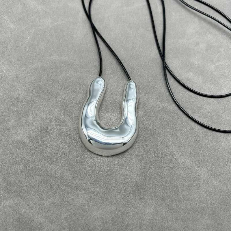 Organic Shape Statement Pendant Necklace