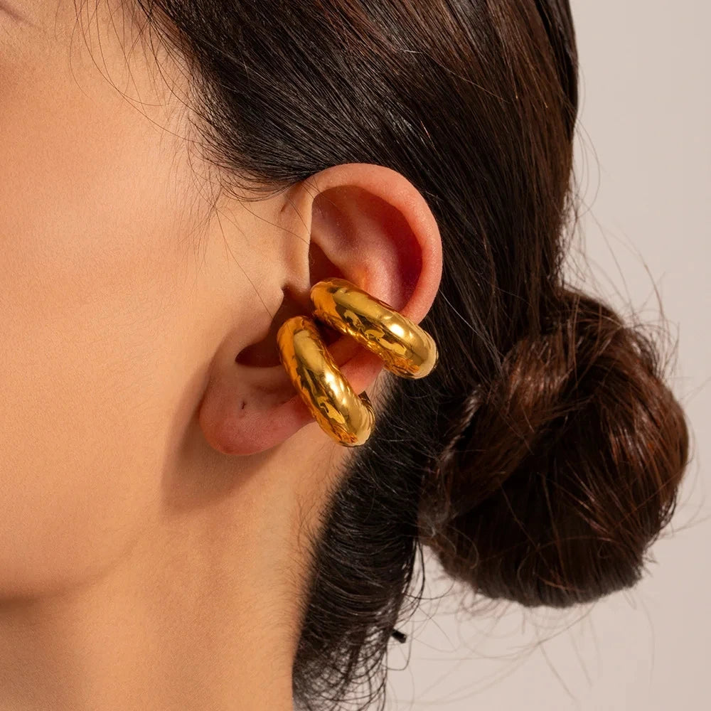 18K Gold Plated Chunky Ear Cuffs