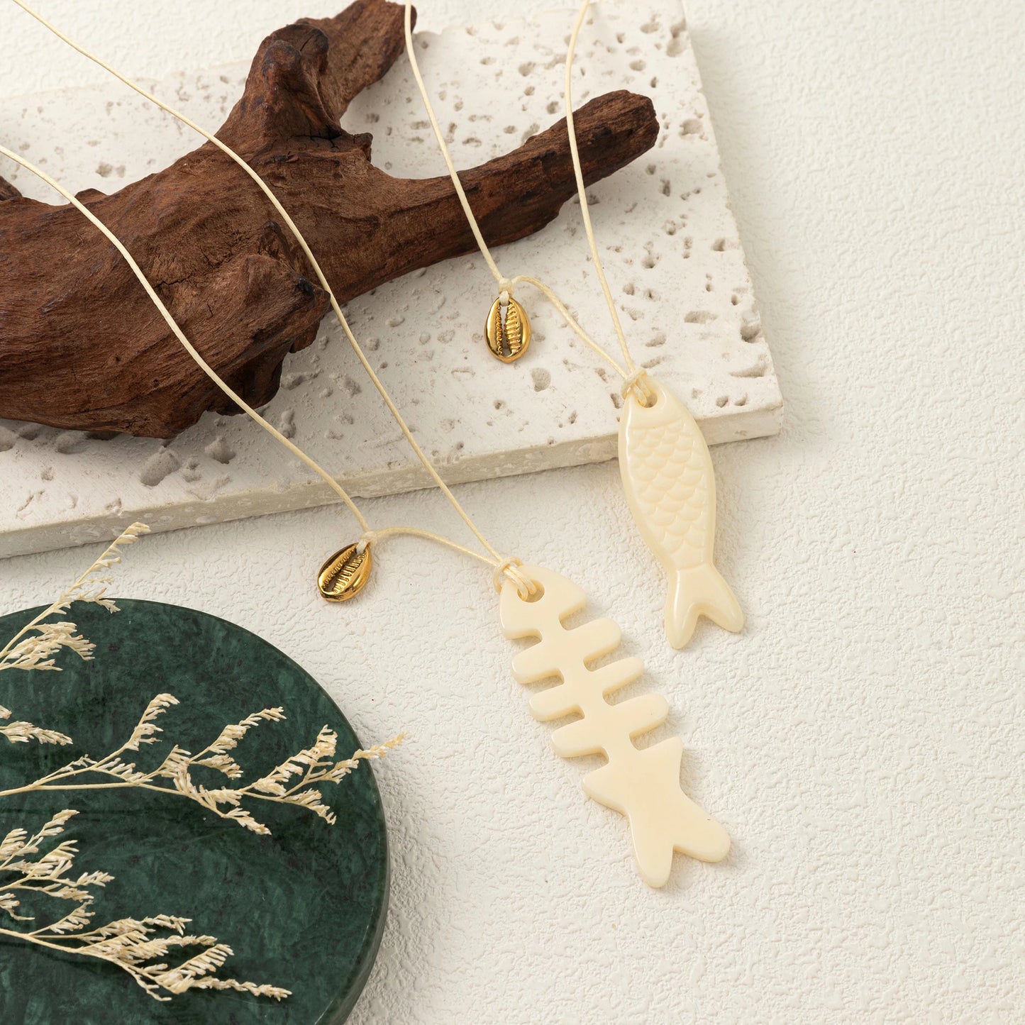Fishbone Sardine Cord Necklace