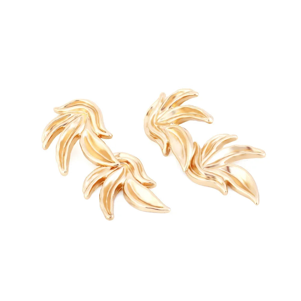 Statement Double Leaf Earrings