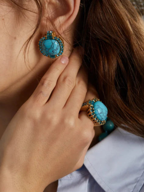 Vintage Style Art Deco Turquoise Ring