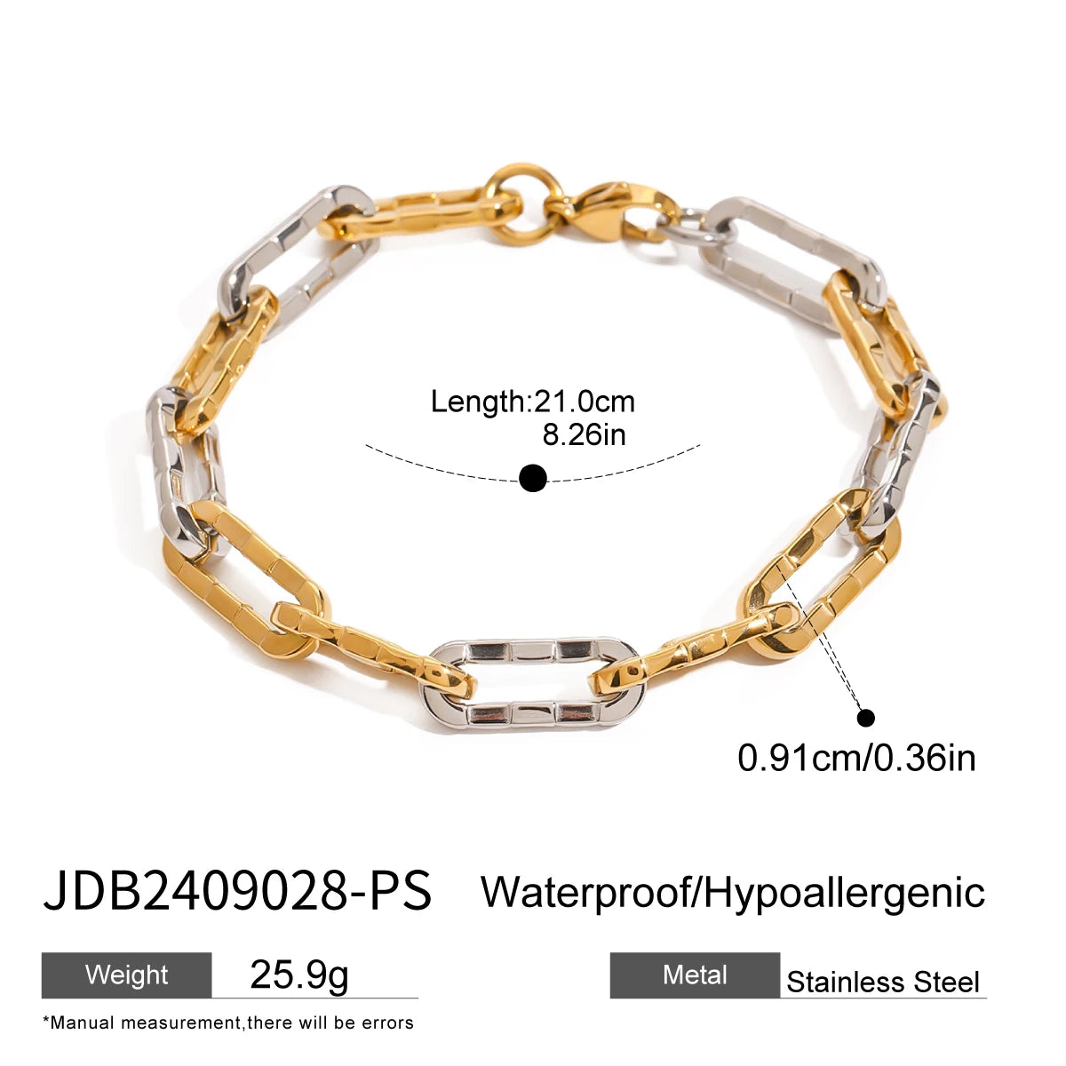 Minimalist Chain Bracelet Stackable 18k Gold Plated