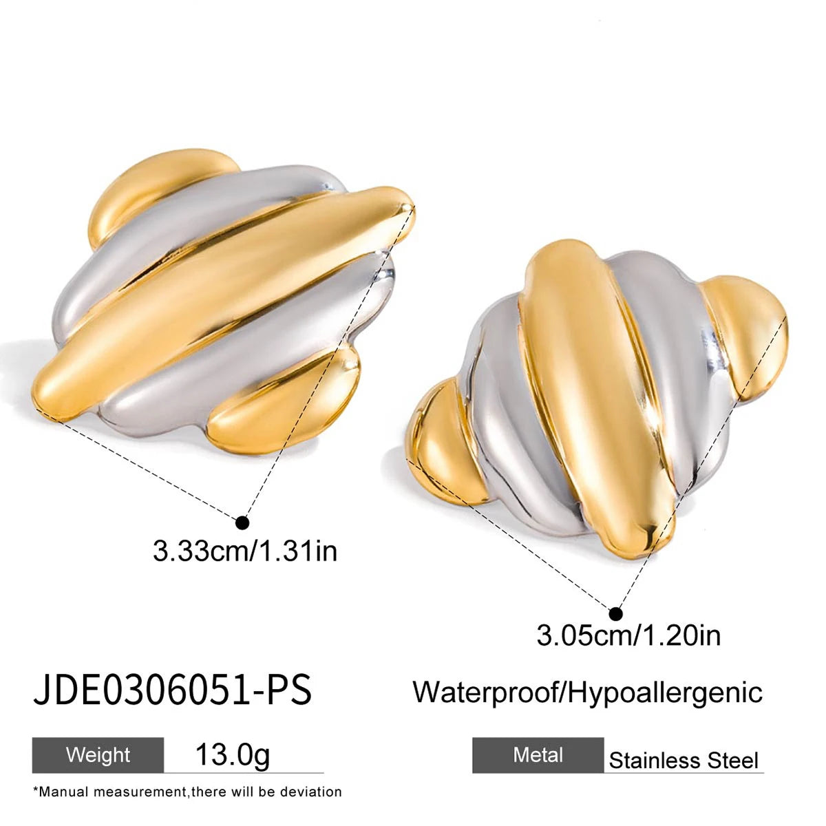 Contrast Striped Square Earrings