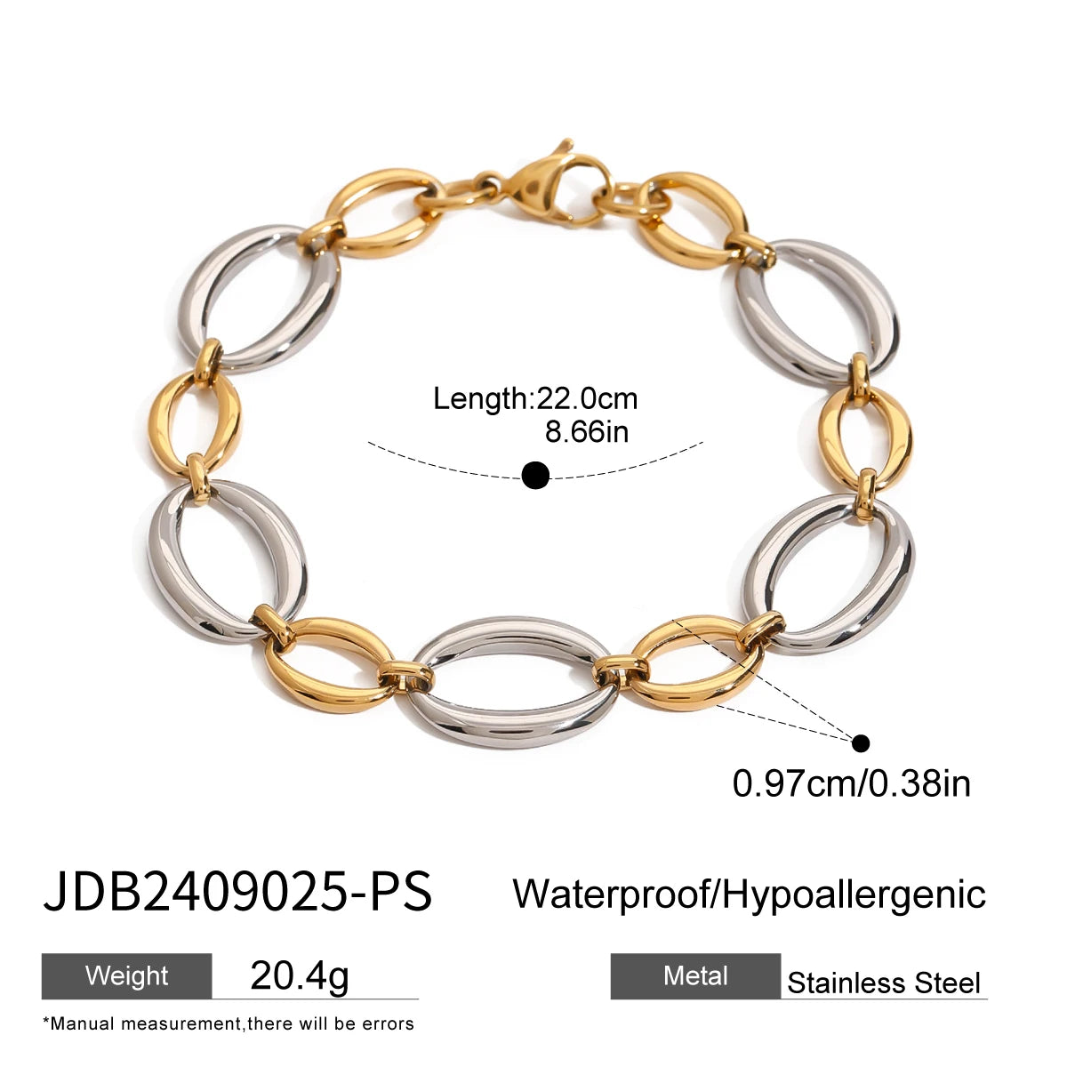 Minimalist Chain Bracelet Stackable 18k Gold Plated