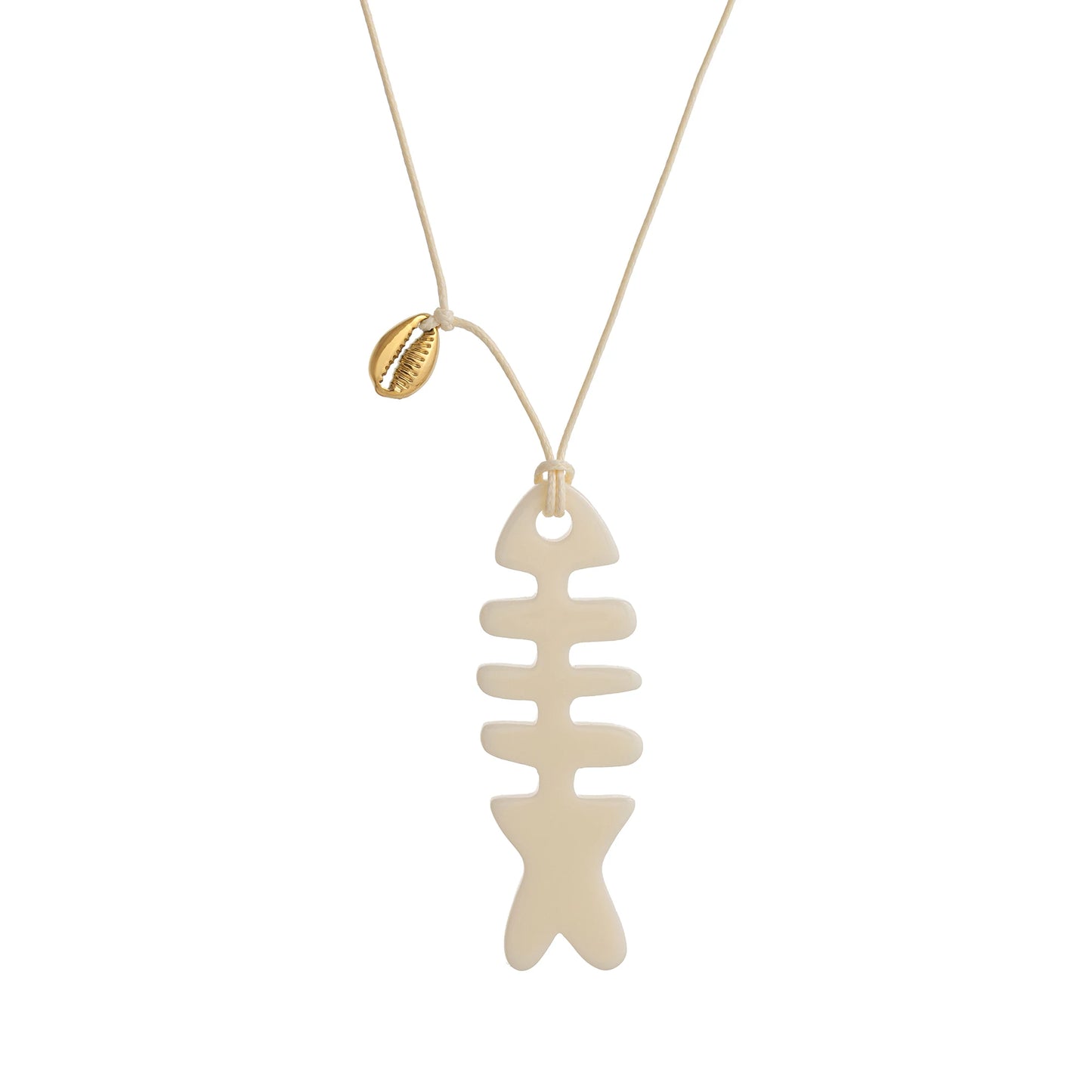 Fishbone Sardine Cord Necklace