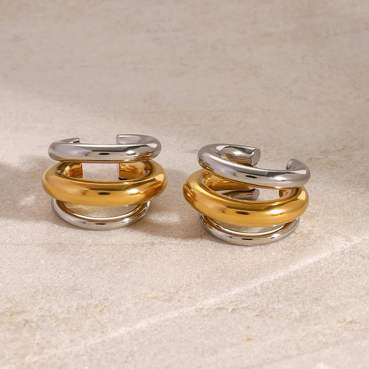 18K Gold Plated Contrast Ear Cuffs