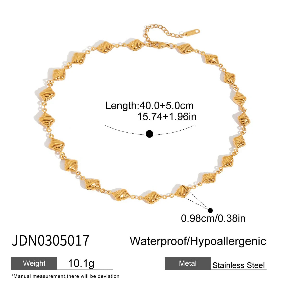 18K Gold Color Plated Stainless Steel Conch Necklace