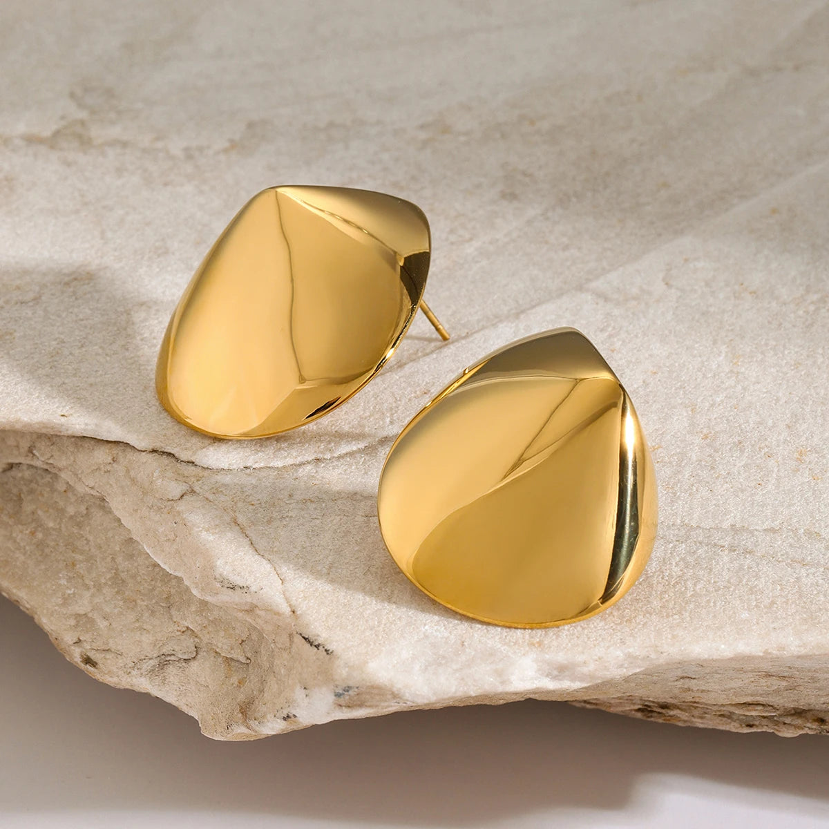 Geometric Glossy 18k Gold Plated Earrings