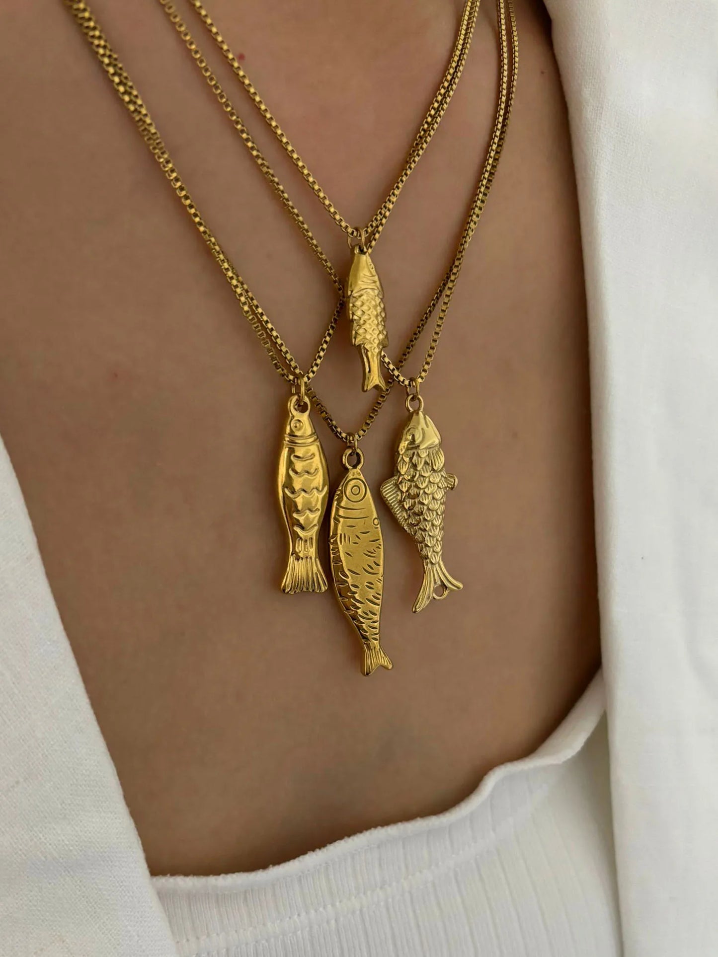 Sardine Fish Pendant Necklace