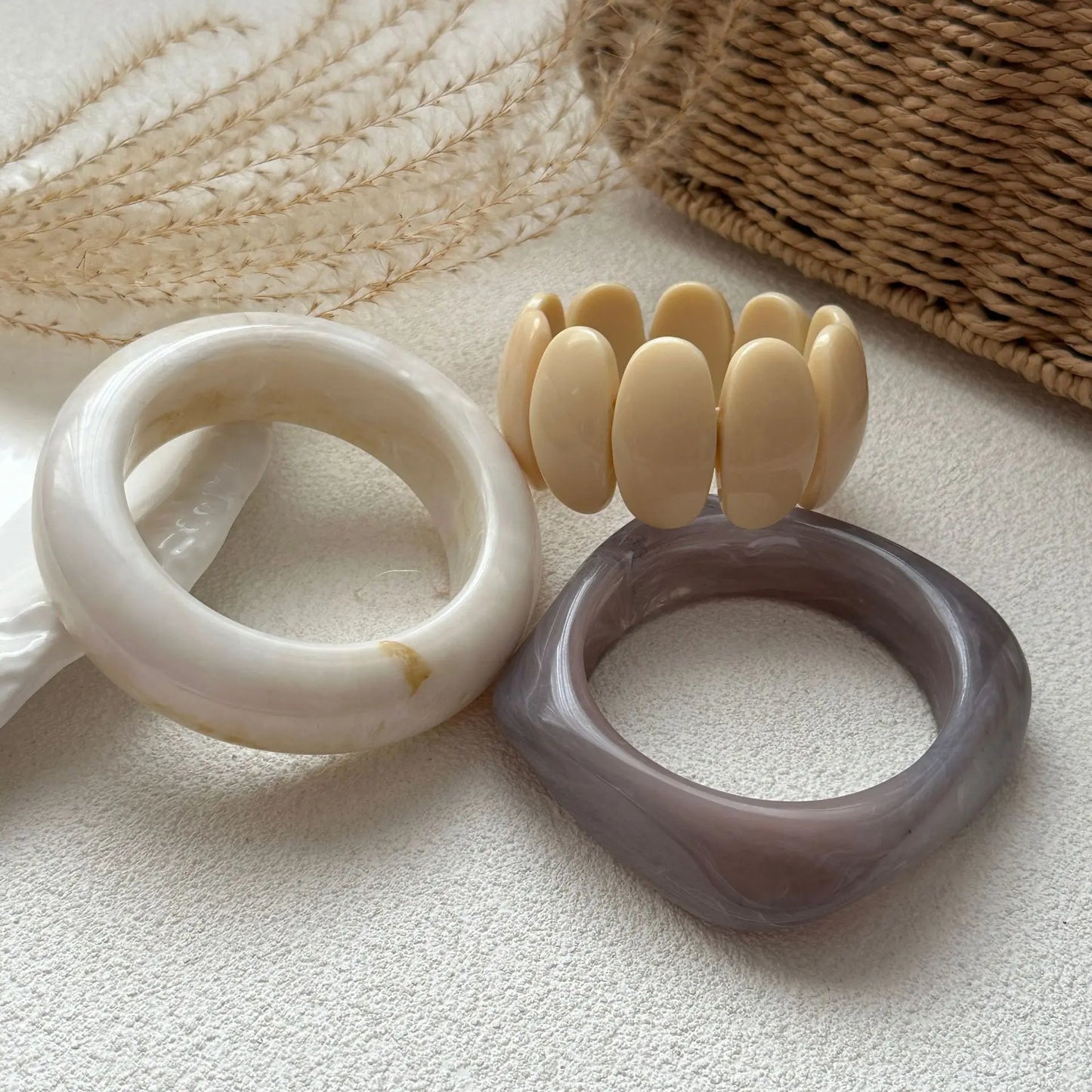 Irregular Acrylic Resin Chunky Bangles