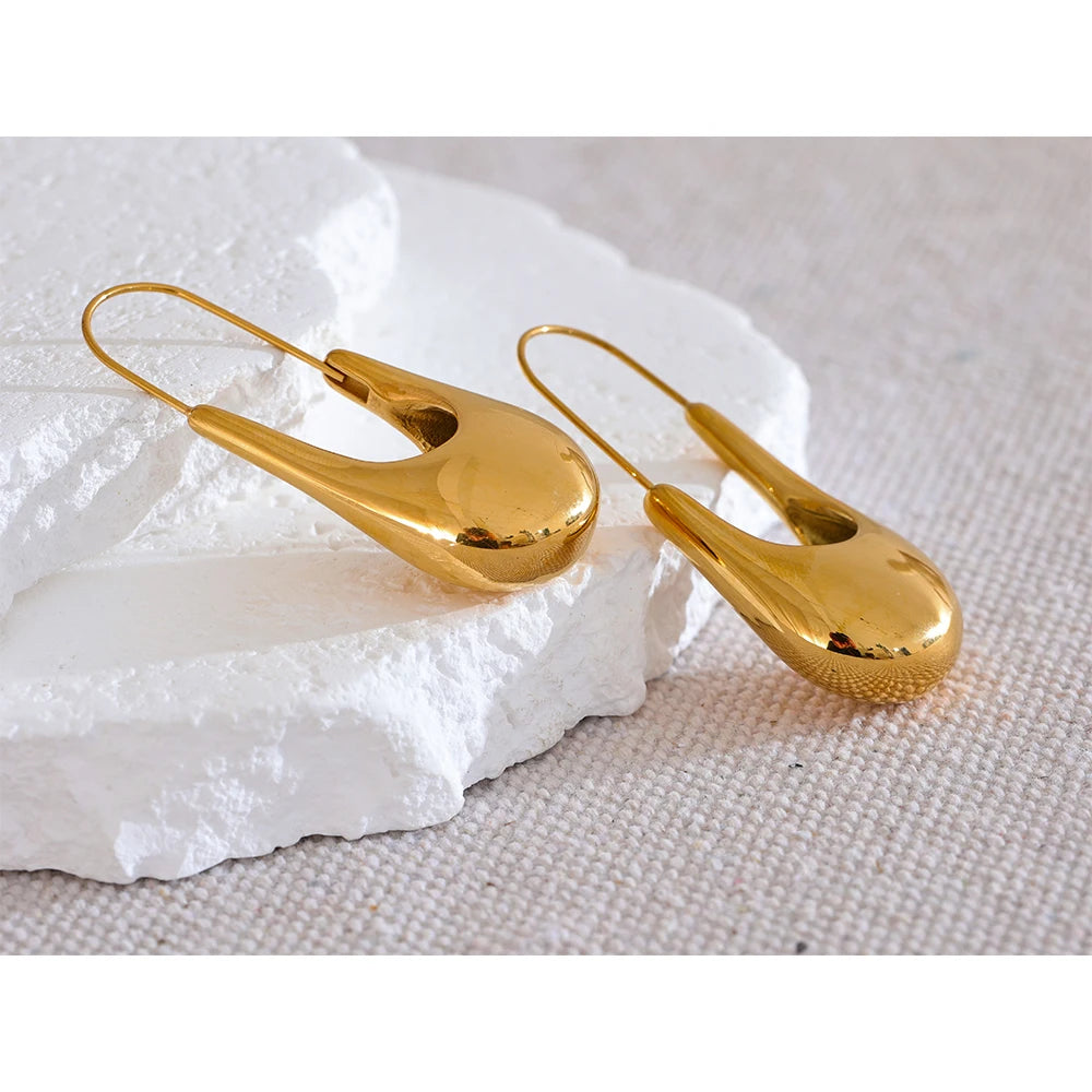 18K Gold Plated Geometric Statement Hoop Earrings