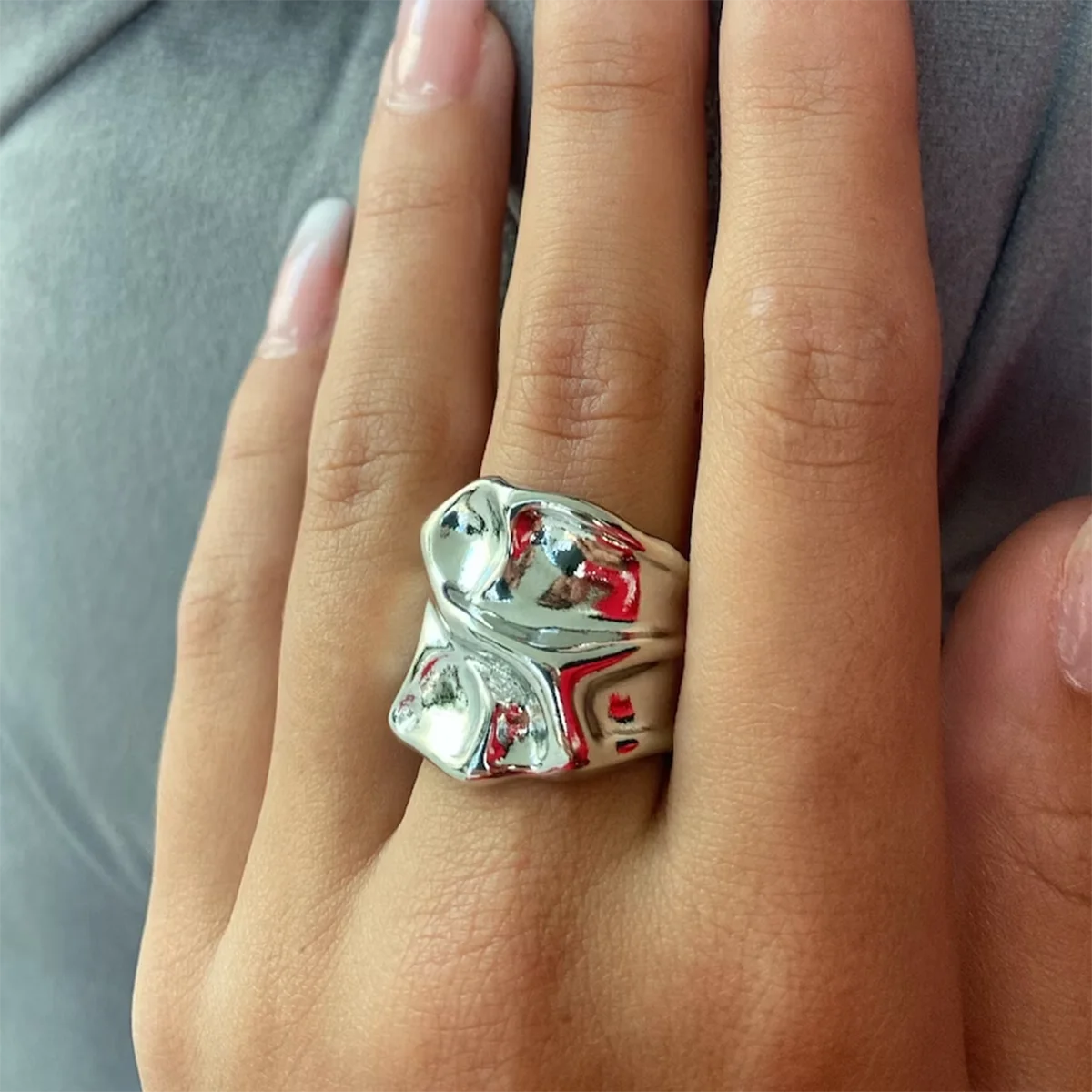 Chunky Hammered Rings