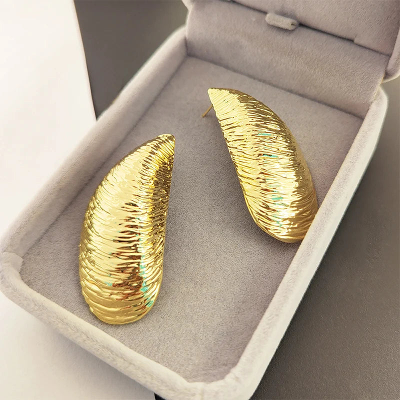 Statement Shell Stripe Earrings