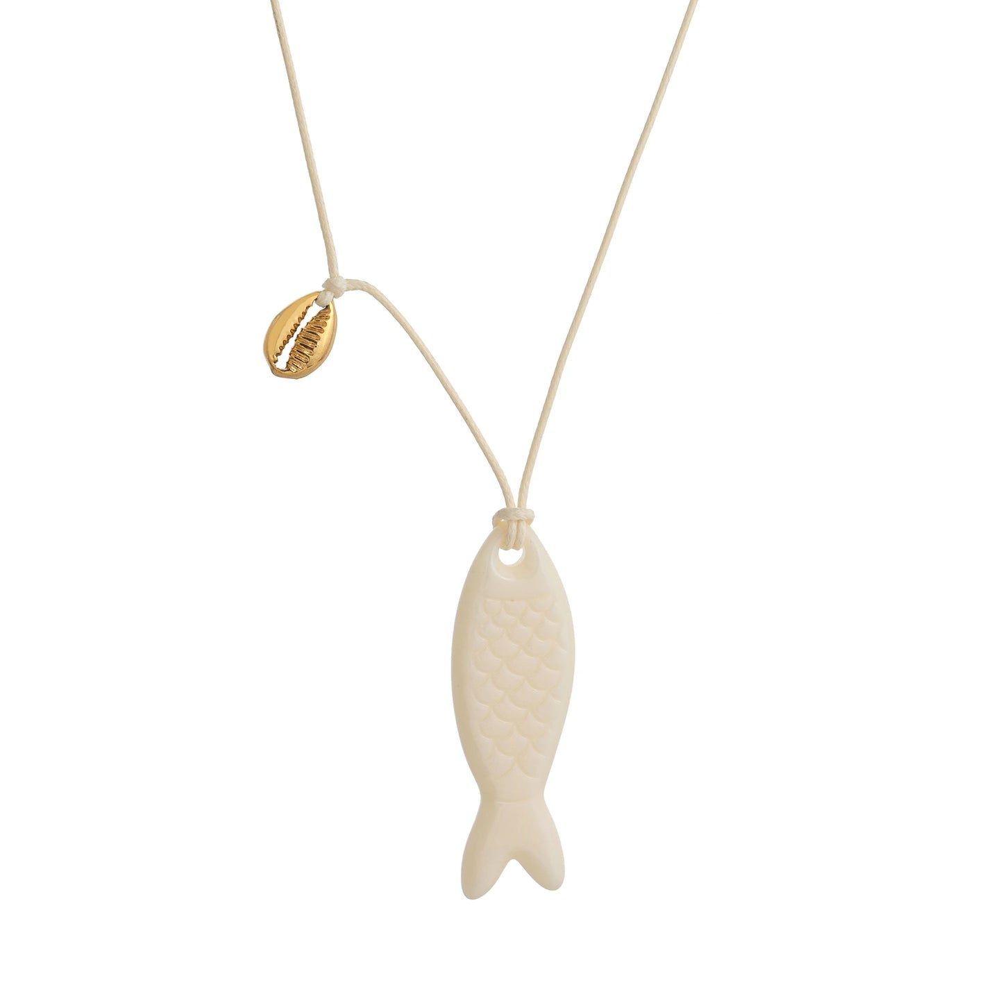 Fishbone Sardine Cord Necklace