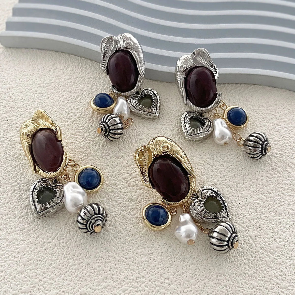 Baroque Charm Pendant Drop Earrings