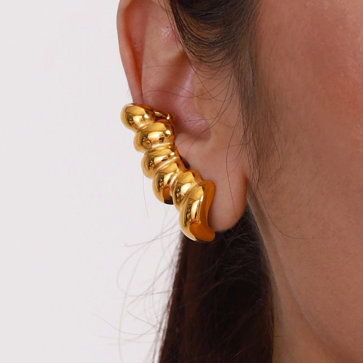 Long Striped Statement Earrings