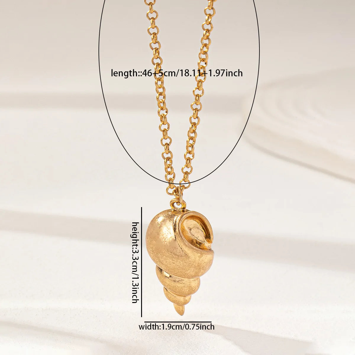 Gold Plated Conch Pendant Necklace