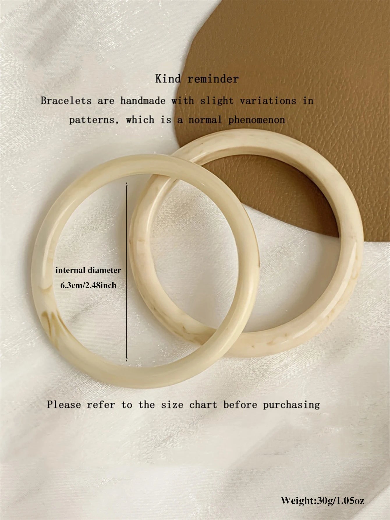 2 Piece Set Resin Bangle Bracelets
