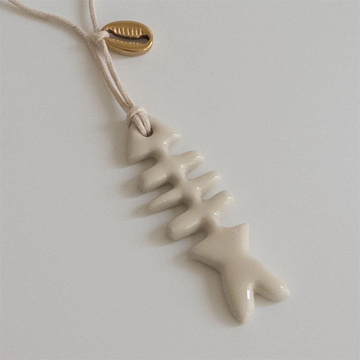 Fishbone Sardine Cord Necklace