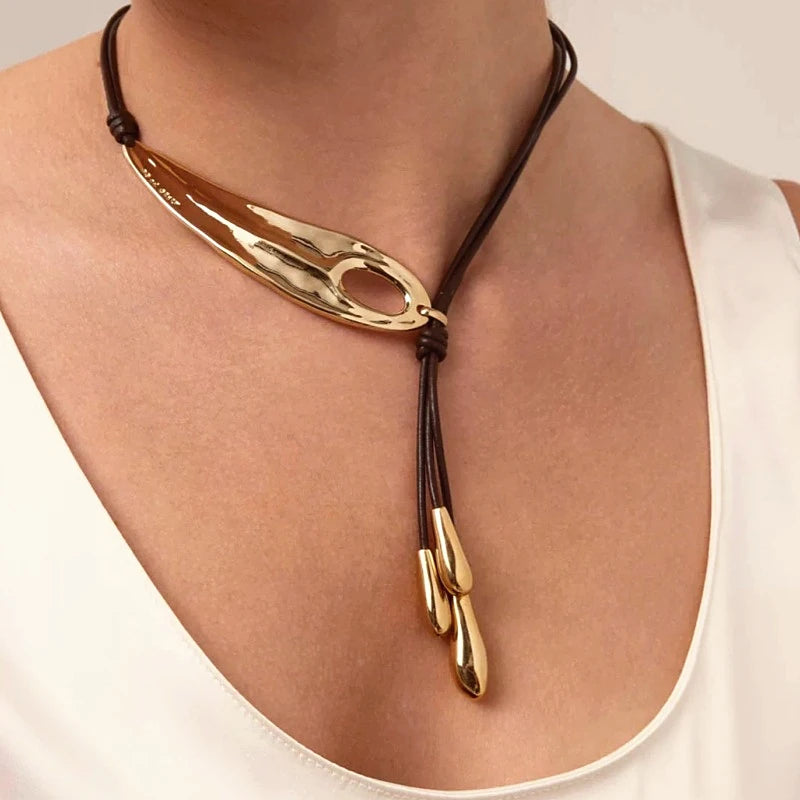 Water Drop Tassels Pendant Rope Necklace
