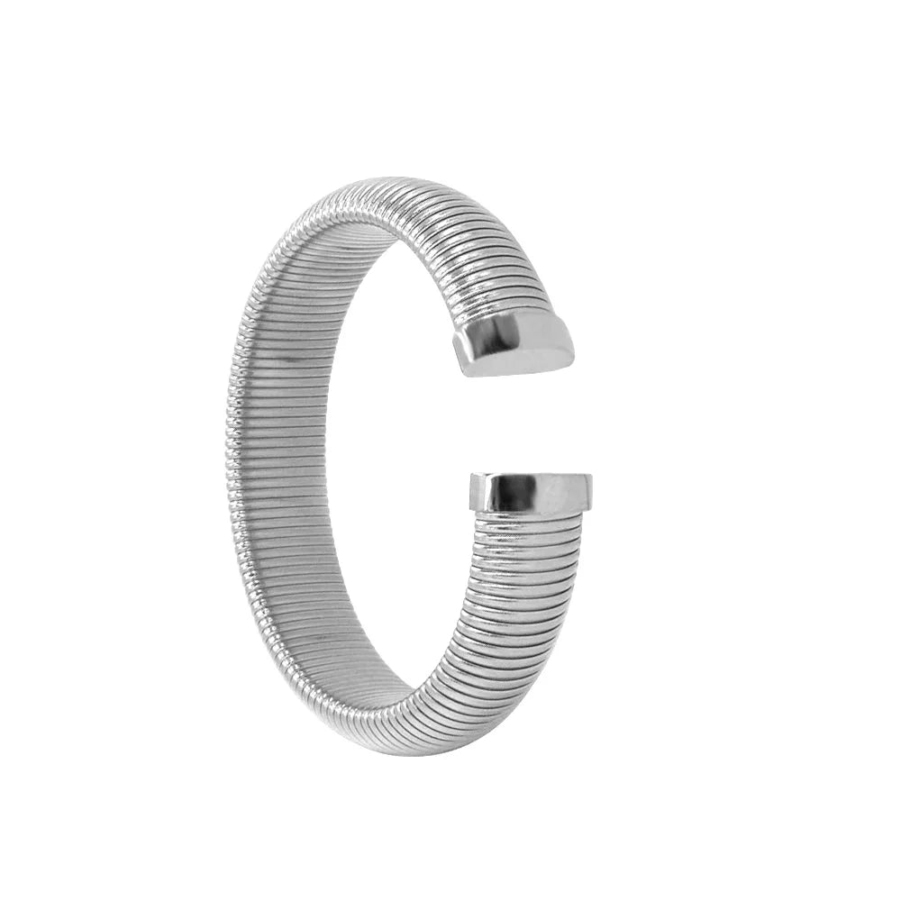 Gold Plated Textured Stainless Steel Cuff